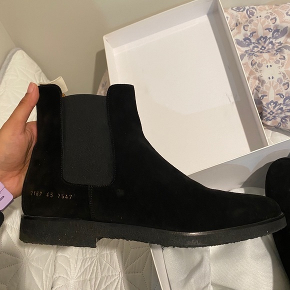 Common Projects- Black Suede Chelsea Boots - Picture 3 of 3